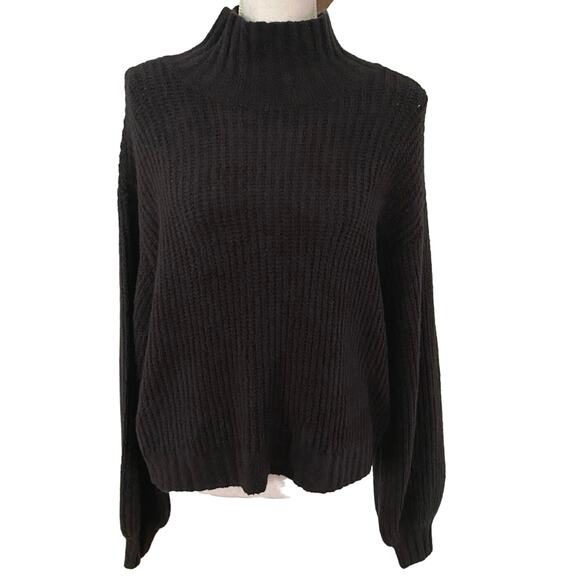 UpWest Sweaters - NEW UpWest Size S Mock Neck Ribbed Knit Sweater Jumper Cropped Boxy Fit